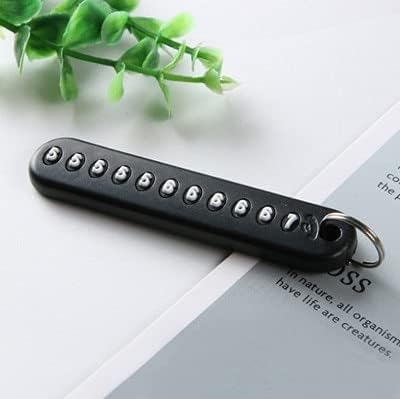 مادلية مفاتيح جلد بتعليقة لاضافة رقم تلفون احمِ مفاتيحك أو متعلقاتك بأسلوب أنيق ومبتكر جلد اسود فى احمر