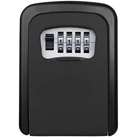 صندوق قفل للمفاتيح خزنة معدنية للمفاتيح بقفل من 4 ارقام للاستخدام في الاماكن الخارجية يثبت على الحائط لمفاتيح المنزل - معدن بالكامل اسود | اقفال تاتوه تخزين خزائن خزانة خزنة خزنة مفاتيح ديكور_منزل قفل باب للحديقة مفاتيح | amazingEGP