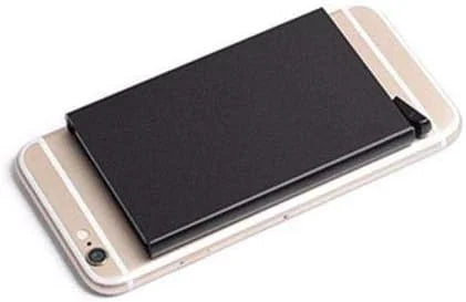 حامل بطاقات الومنيوم كراتة مع تقنية RFID - حامل بطاقات الائتمان بتصميم بسيط ورفيع للرجال والنساء حافظة معدنية صغيرة تحجب تقنية تحديد الهوية بموجات الراديو بتقنية RFID | اسود| | الرجال جلد طبيعي حافظ كروت كراتة كرادة محافظ محافظ نسائي محفظة محفظة رجالي م