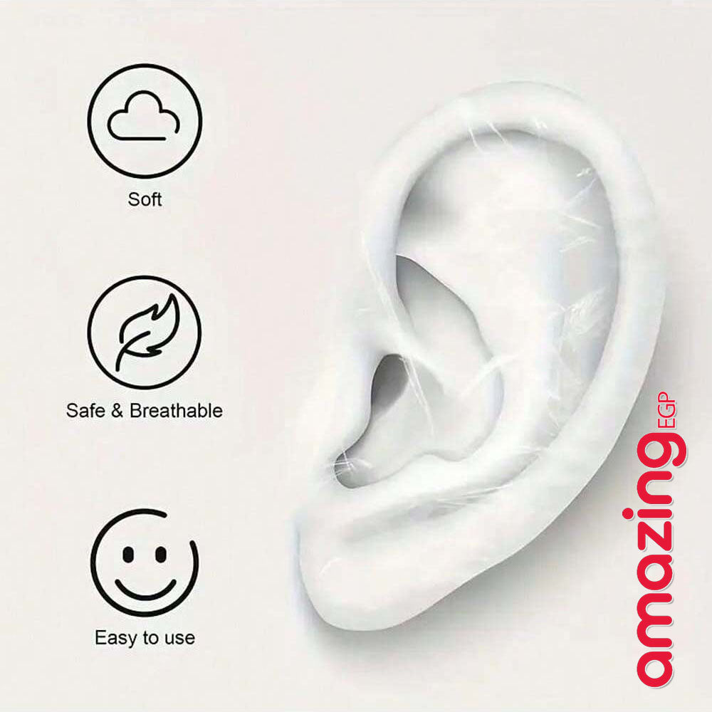 واقي أذن مائي للاستخدام مرة واحدة – رقع أذن للسباحة/الاستحمام مع حشو، ملحق سباحة وغوص بسيط وملائم، ضروريات الشاطئ، اكسسوارات الشاطئ عبوة 20 قطعة للسباحة والاستحمام (PU)