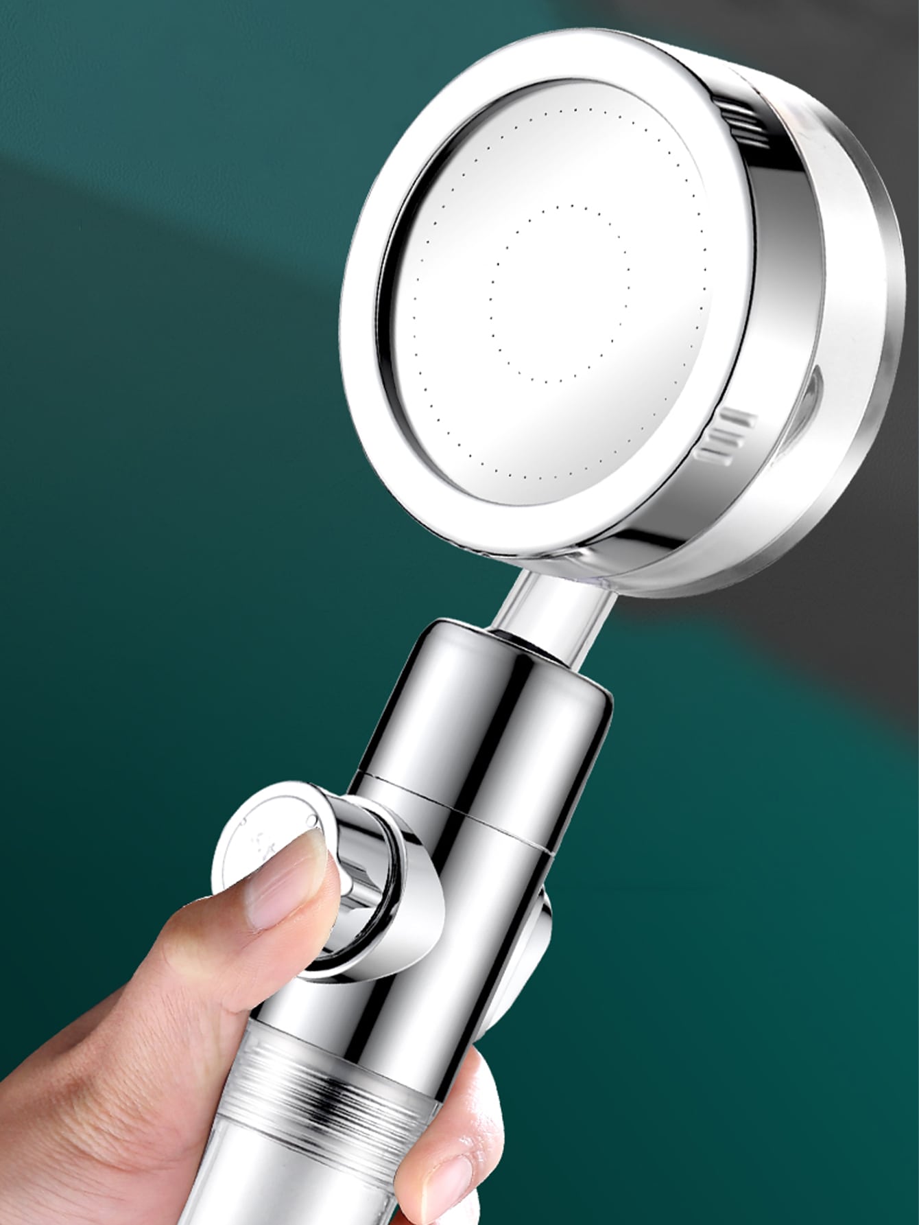 رأس دش يدوي دوار بديل ضغط عالي يعمل بقوة دفع مروحية وموفر للمياه وبفلتر داخلي - بزار ضبط