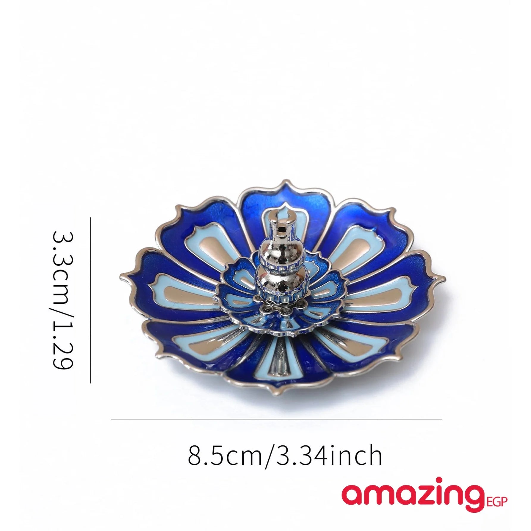 حامل عصا البخور زهرة على شكل وردة تصميم قطعة واحدة مبخرة عيدان البخار صائد البخور - ازرق | المنزل حامل بخور حامل عود ديكور عود عيدان بخور مبخرة مركب | amazingEGP