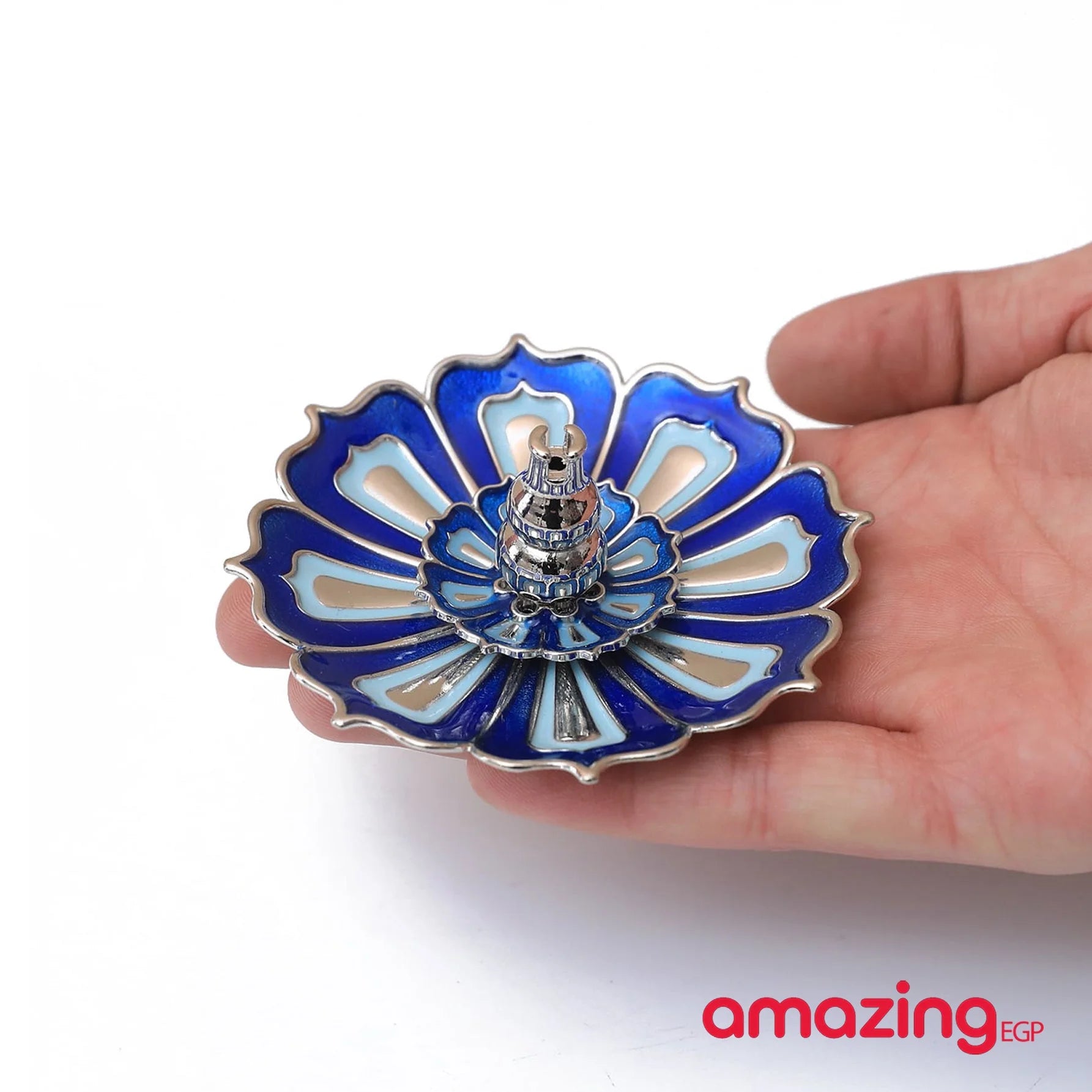 حامل عصا البخور زهرة على شكل وردة تصميم قطعة واحدة مبخرة عيدان البخار صائد البخور - ازرق | المنزل حامل بخور حامل عود ديكور عود عيدان بخور مبخرة مركب | amazingEGP