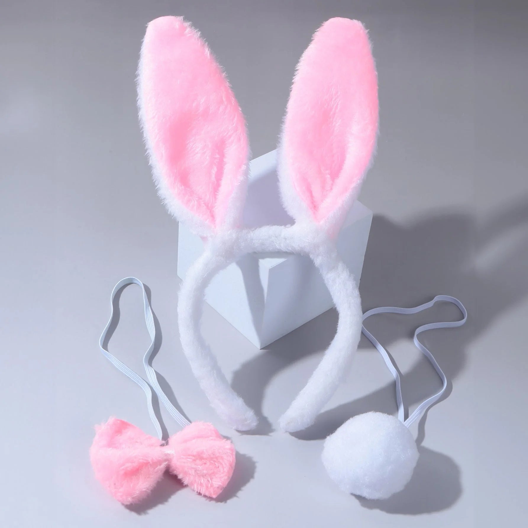 عقال طوق راس تنكرية تصميم رسوم كارتون أذن و مزخرف بقوس مع قلادة رقبه أرنب ثياب عصابة شعر مع ربطة فيونكة مع ذيل -  3 قطع | تنكر حفلات حفلات_عيد_الميلاد زي تنكري سكس سكسي طوق طوق للحفالات للجنس ملابس_تنكرية | amazingEGP