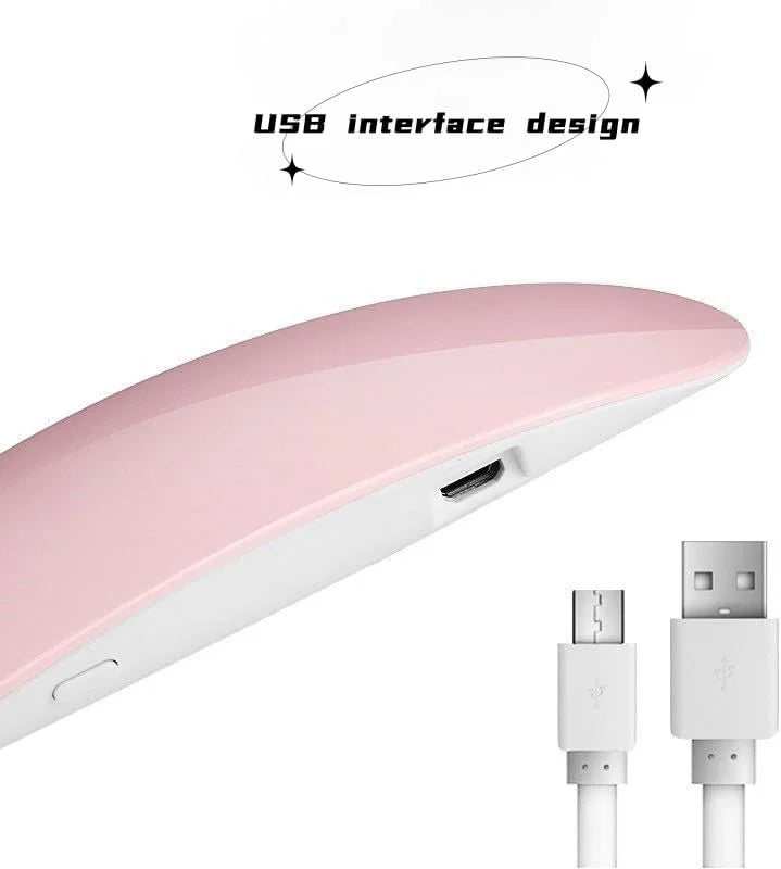 USB ميني ماوس LED للأظافر آلة تجفيف الأظافر بالأشعة فوق البنفسجية للأظافر مصباح LED محمول للأظافر 6 وات مصباح جل مجفف الأظافر للنساء والفتيات مانيكير - لون زهري | أظافر اضافر اظافر قصيرة اظافر مستعارة الاظافر العناية بالأظافر العناية بالاظافر العناية بالق