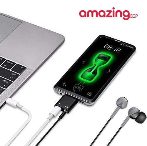 محول سماعة راس لايفون 16 15 واجهزة الاندوريد تدعم type C، محول مقبس صوت USB نوع C الى AUX مع دونجل مقسم شحن سريع PD 60 - فضي