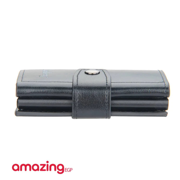 حامل بطاقات مع تقنية RFID - محفظة رجالية عالية الجودة من الجلد الأصلي محفظة ذكية نحيفة ورفيعة محفظة صغيرة هدية لحماية معلومات CC الخاصة بك بتقنية RFID | اسود| | الرجال جلد طبيعي محافظ محافظ نسائي محفظة محفظة رجالي محفظة كربون | amazingEGP