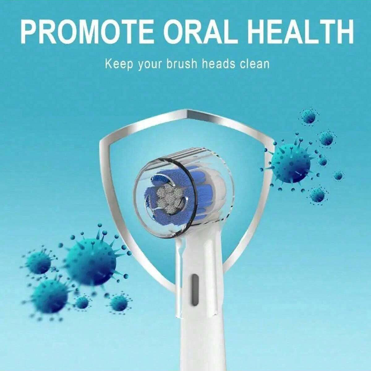 أغطية رأس فرشاة الأسنان القابلة لإعادة الاستخدام المتوافقة مع رؤوس فرشاة الأسنان الكهربائية والتخزين بشكل أفضل في المنزل والسفر -4قطع