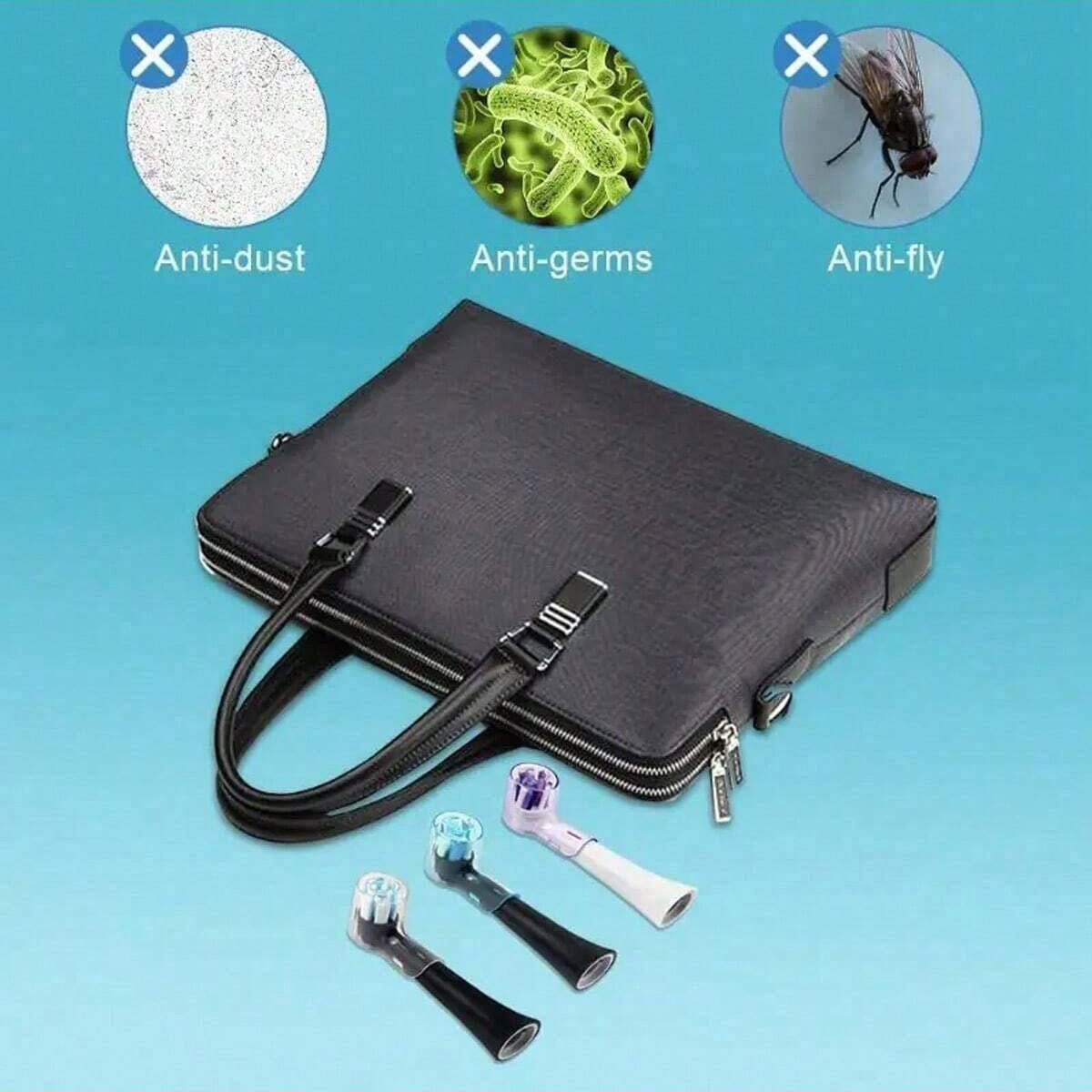 أغطية رأس فرشاة الأسنان القابلة لإعادة الاستخدام المتوافقة مع رؤوس فرشاة الأسنان الكهربائية والتخزين بشكل أفضل في المنزل والسفر -4قطع