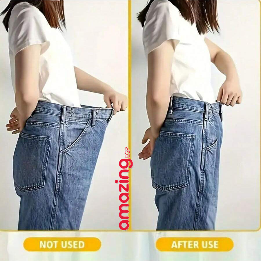 مشبك شدّ خصر للجينز قابل للتعديل – أزرار خصر فورية بدون خياطة، طقم 2 للبناطيل والتنانير | أبيض