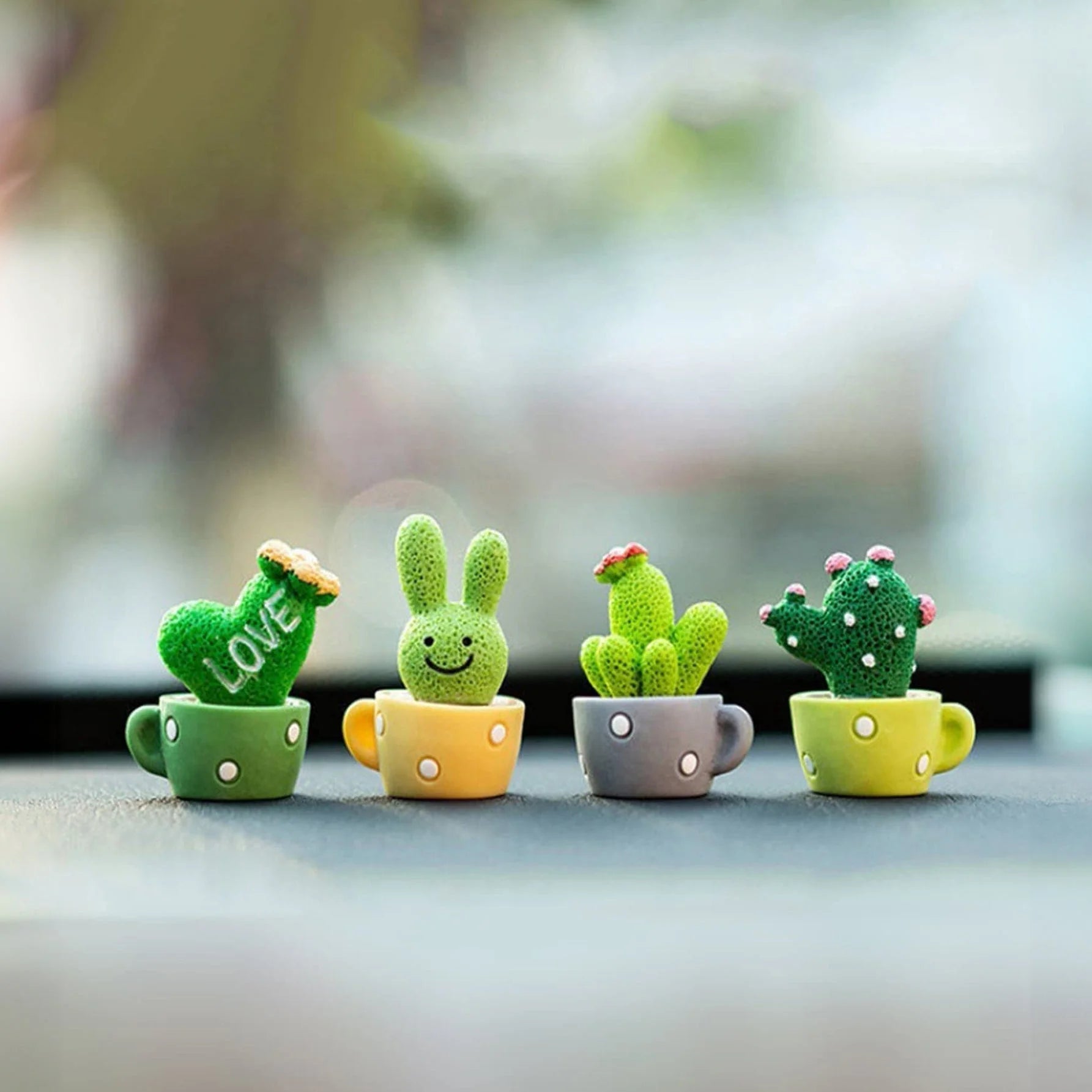 ديكورات لوحة القيادة الداخلية للسيارة فن النباتات المحفوظة بوعاء صغيرة - 4 قطع | تمثال تمثال حب تمثال مكتب تنظيف_السيارة زوجين سيارات سيارة لوازم سيارة هدايا هدية | amazingEGP