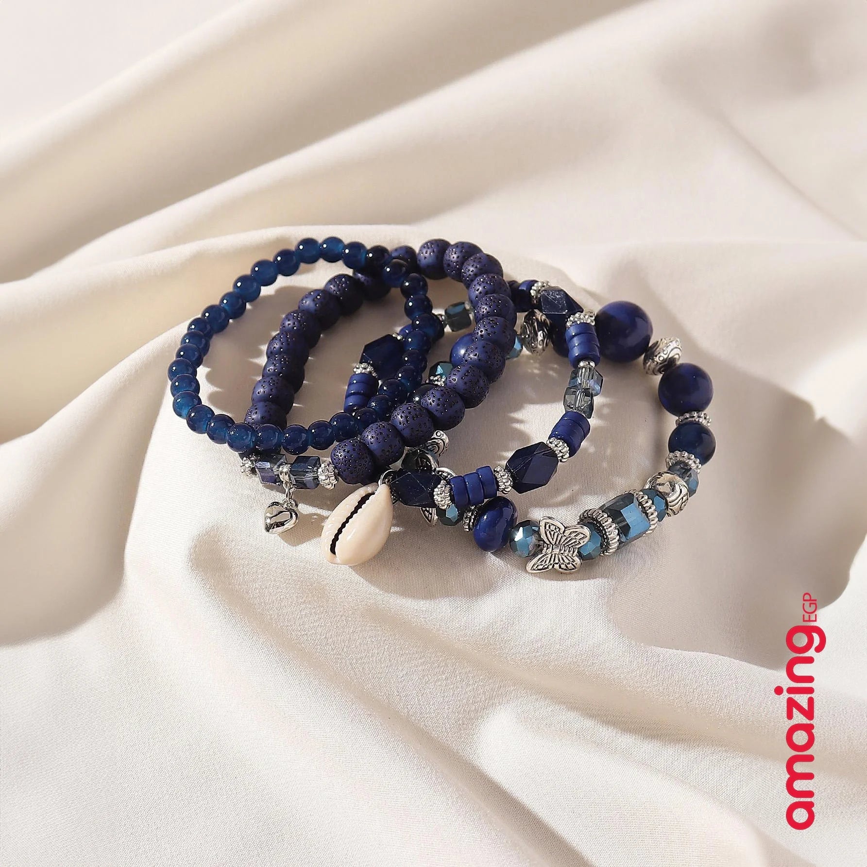 مجموعة من سوار مضفور للرجال سوار تفاصيل نجم بتفاصيل منسوج سوار مطرز بوهيميا زجاج زخرفة فراشة بتعليقة قلب للنساء الى الحياة اليومية - 4 قطع طقم | اساور اساور كاحل اسورة اكسسوارات الرجال حظاظات حظاظة سوار صدفة للرجال | amazingEGP