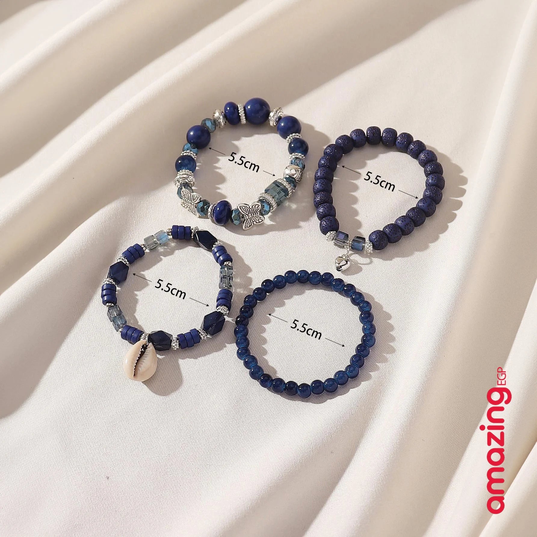 مجموعة من سوار مضفور للرجال سوار تفاصيل نجم بتفاصيل منسوج سوار مطرز بوهيميا زجاج زخرفة فراشة بتعليقة قلب للنساء الى الحياة اليومية - 4 قطع طقم | اساور اساور كاحل اسورة اكسسوارات الرجال حظاظات حظاظة سوار صدفة للرجال | amazingEGP