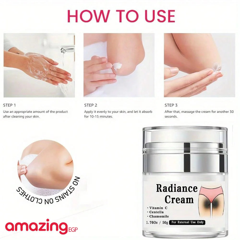 كريم العناية والتفتيح بالأعضاء الخاصة ومنطقة البكيني يحتوي على فيتامين سي ونياسيناميد وخلاصة الجوزة الآسيوية وعرق البخاخ للأعضاء الخاصة وتحت الإبط والمفاصل والأرداف وجلد الفخذ | اسود الابط الباط البقع الداكنة البيكيني المناطق الحساسة تفتيح الباط تفتيح ال