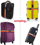 أشرطة الأمتعة TSA مع قفل مزيج قابل للتعديل حزام متقاطع غير قابل للانزلاق حزام شنطةالسفر - متعدد الالوان | اقفال الأقفال حزام حزام للشنطة سفر شنط سفر قفل قفل_ديجيتال | amazingEGP