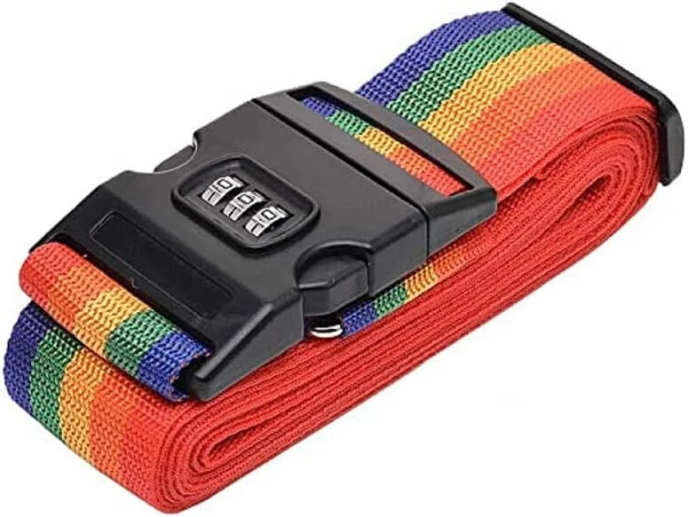 أشرطة الأمتعة TSA مع قفل مزيج قابل للتعديل حزام متقاطع غير قابل للانزلاق حزام شنطةالسفر - متعدد الالوان | اقفال الأقفال حزام حزام للشنطة سفر شنط سفر قفل قفل_ديجيتال | amazingEGP