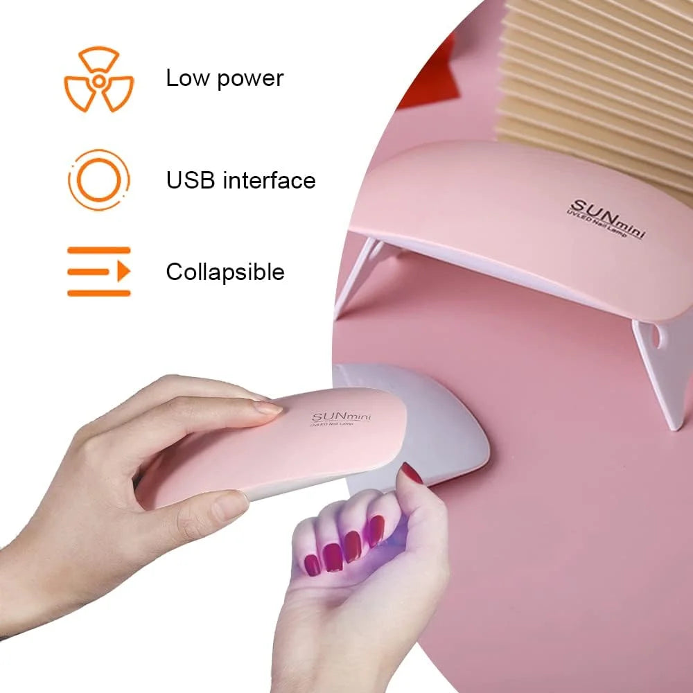USB ميني ماوس LED للأظافر آلة تجفيف الأظافر بالأشعة فوق البنفسجية للأظافر مصباح LED محمول للأظافر 6 وات مصباح جل مجفف الأظافر للنساء والفتيات مانيكير - لون زهري | أظافر اضافر اظافر قصيرة اظافر مستعارة الاظافر العناية بالأظافر العناية بالاظافر العناية بالق