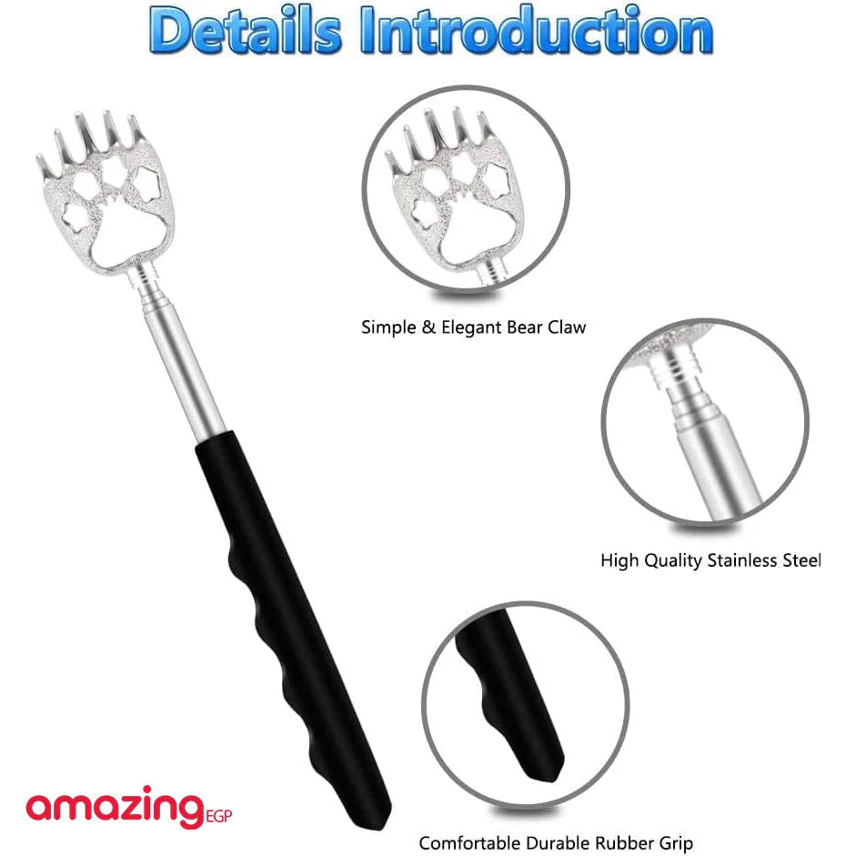 أداة خدش وحكة محمولة قابلة للسحب مخالب دب أداة خدش ظهر قابلة للتمديد ومخلع تصغير هراشة محمولة من الفولاذ المقاوم للصدأ - 1 قطعة | العناية_الشخصية حكة_الظهر حكه مخالب دب هراشة هرشة | amazingEGP