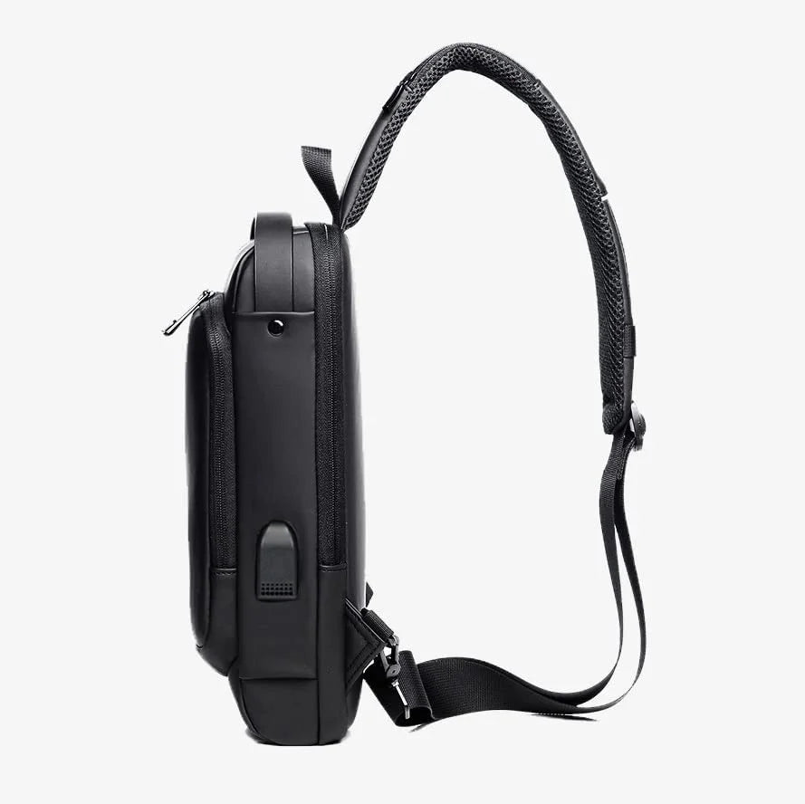 حقيبة كروسبودي مع حقيبة كتف واحدة للشحن عبر USB مقاوم للماء مضاد للسرقة مصمم للجنسين للسفر- اسود | شنط صغيرة شنط ظهر شنطة شنطة تابلت كروسباك كروسبودي | amazingEGP