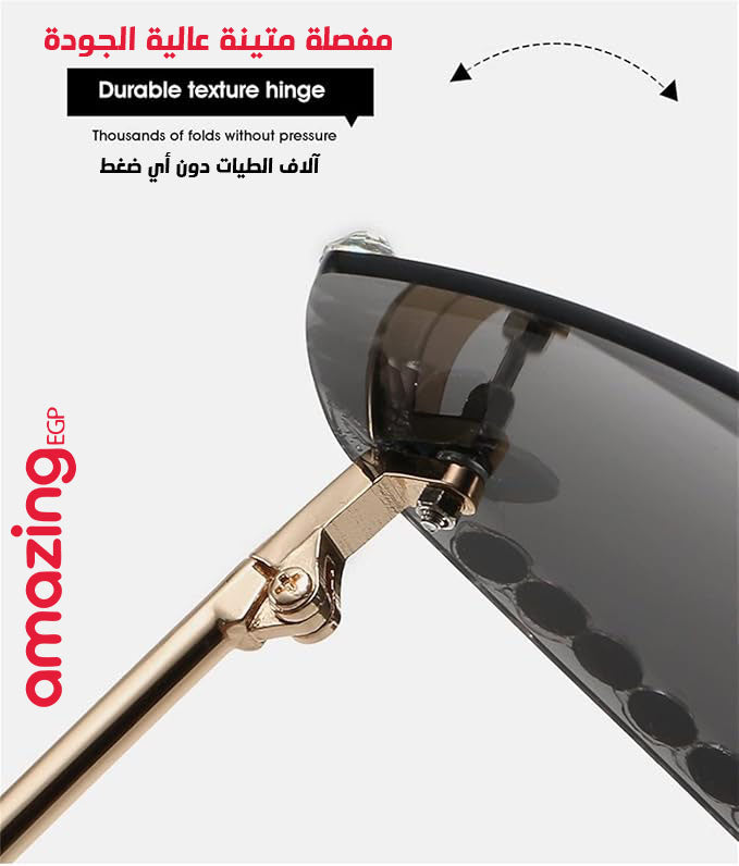النظارات الشمسية المزخرفة بالراين حسب الموضة للنساء لاستخدام يومي، إكسسوارات الشاطئ للنساء، نظارات شمسية أساسية لملابس النساء مناسبة لحفلات اليخت وحفلات