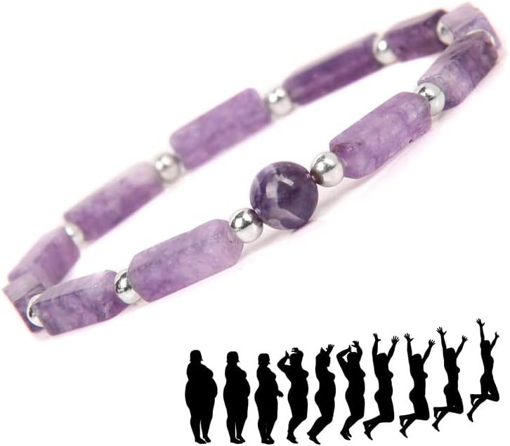 سوار فاخر للجنسين من الأحجار الكريمة سوار طاقة من الجمشت الطبيعي لتنقية الجسم وتخفيف التعب – سوار أنيق قابل للتعديل للنساء