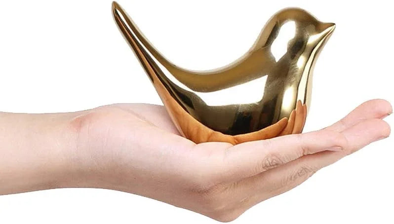 ديكور سيراميك على شكل طائر مبتكر لتزيين المنزل وغرفة الرسم والمكتب تمثال زينة منحوت مناسب كهدية| 2 قطعة - ذهبي | تمثال تمثال مكتب حمامة ديكور ديكور_مكتب ديكور_منزل طائر | amazingEGP