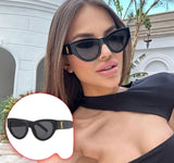 نظارات شمسية عين القطة بإطار كامل إطلالة أنيقة للموضة والخروجات اليومية والصيف والشاطئ – أسود