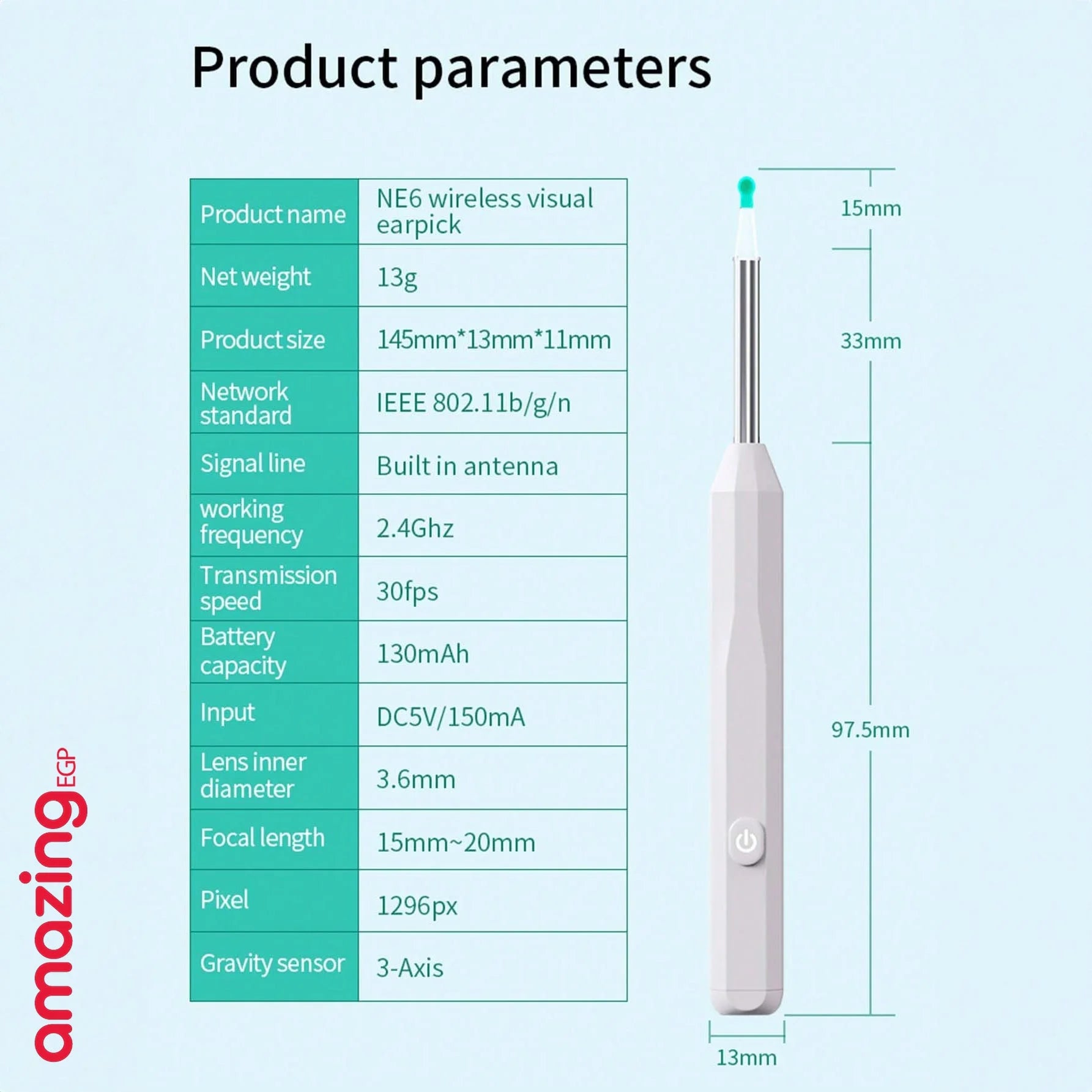 اداة ازالة شمع الاذن - منظف اذن مع كاميرا ودعامة مجموعة ازالة شمع الاذن البصرية الذكية مع ملعقة اذن خفيفة مجموعة من 8 قطع لتنظيف الاذن اليومية منظف شمع الاذن لنظامي iOS واندرويد | الاذن العناية_الشخصية العناية_بالاذن النظافة تنظيف شمع الاذن جهاز للاذن شمع