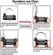 قفل رقمي 5 ارقام لخزانة المدرسة وصالة الالعاب الرياضية وشنطة السفر وخزانة حفظ الملفات والسياج وصندوق الادوات والشنطة من سبائك الزنك ومقاومة للماء مع هيكل متين - اسود | اقفال السفر حقيبة حقيبة السفر ديكور_منزل رقم سري قفل قفل باب قفل بالرقام قفل ببصمة قفل