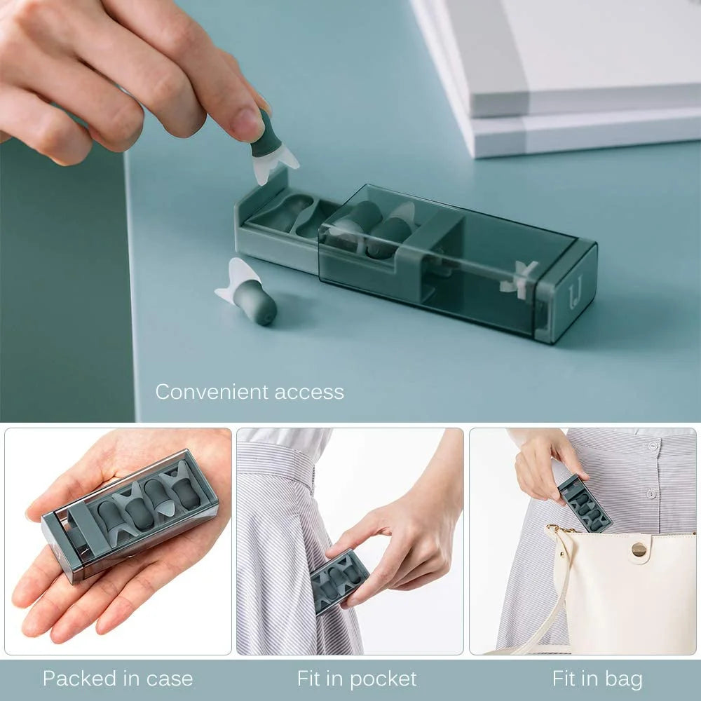 سدادات اذن مانعة للضوضاء سدادات اذن قابلة لاعادة الاستخدام مع حافظة تخزين مثالية للنوم والشخير والسباحة | السفر الشخير الضوضاء سدادة سدادة اذن عزل صوت للسباحة لنوم مريح لوازم السباحة نوم مريح | amazingEGP