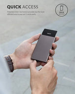 حامل بطاقات الومنيوم  كراتة مع تقنية RFID  - حامل بطاقات الائتمان بتصميم بسيط ورفيع للرجال والنساء حافظة معدنية صغيرة تحجب تقنية تحديد الهوية بموجات الراديو بتقنية RFID |فضي| | الرجال جلد طبيعي حافظ كروت كراتة كرادة محافظ محافظ نسائي محفظة محفظة رجالي محف