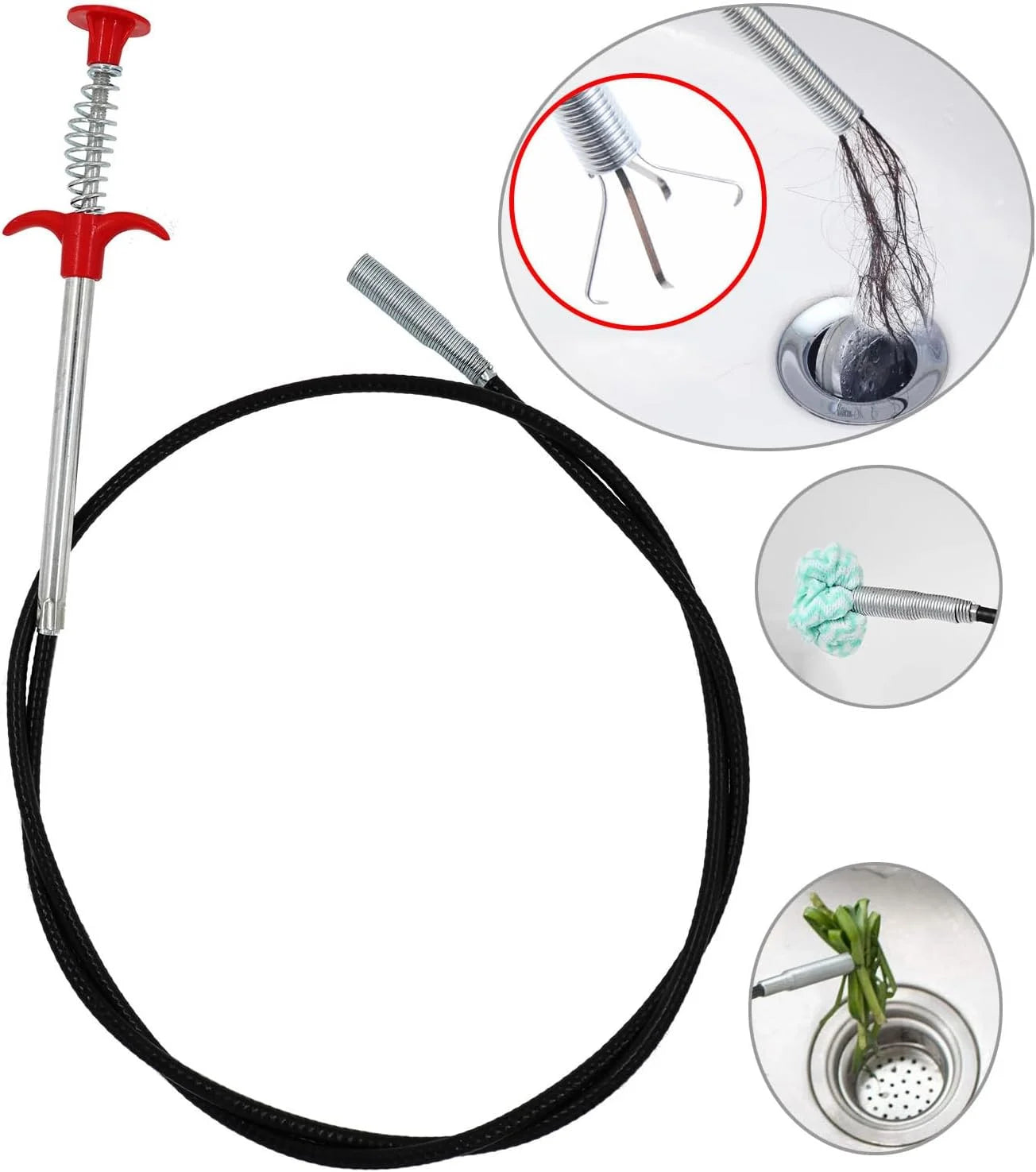 اداة التقاط قابلة للامساك اداة تصريف متينة قابلة للانحناء مخلب تنظيف شعر الصرف الصحي متعدد الوظائف اداة تجريف الانابيب المحملة بنابض اداة ازالة انسداد الصرف | استحمام التقاط المرحاض انسداد انسداد المرحاض تنظيف الحوض حمام حوض حوض الحمام دش راس دش سماعة_دش