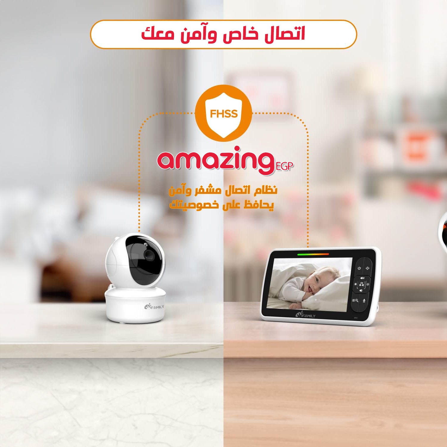 شاشة مراقبة الأطفال - شاشة كبيرة ٥ بوصات مع عمر بطارية ٣٠ ساعة - تحكم عن بُعد في الوضع الأفقي والرأسي والتكبير/التصغير؛ بدون واي فاي، صوت ثنائي الاتجاه، رؤية ليلية، درجة حرارة، تهويدات، جهاز مراقبة أطفال بعيد المدى ٩٦٠ قدمًا مع كاميرا وصوت