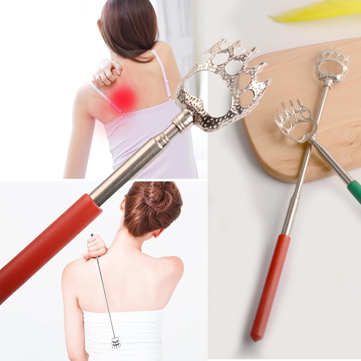 أداة خدش وحكة محمولة قابلة للسحب مخالب دب أداة خدش ظهر قابلة للتمديد ومخلع تصغير هراشة محمولة من الفولاذ المقاوم للصدأ - 1 قطعة | العناية_الشخصية حكة_الظهر حكه مخالب دب هراشة هرشة | amazingEGP