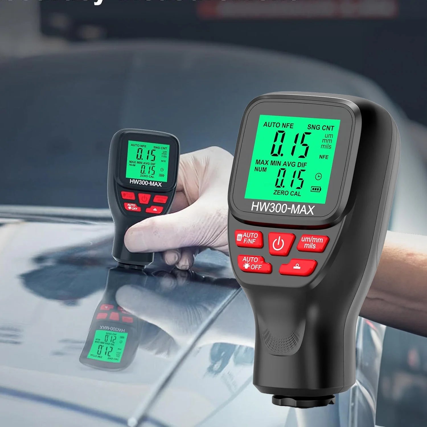 مقياس سمك الطلاء الرقمي لاختبار سمك الطلاء للسيارات والسيارات المستعملة مقياس طلاء  مقياس طلاء السيارات الاصلي وحدة ميكرومترميل نطاق 02000 ميكرومتر - HW300-MAX | السيارات السيارة المستعملة بوهية السيارة تنظيف_السيارة حادث سيارة شراء سيارة طلاء السيارة قيا