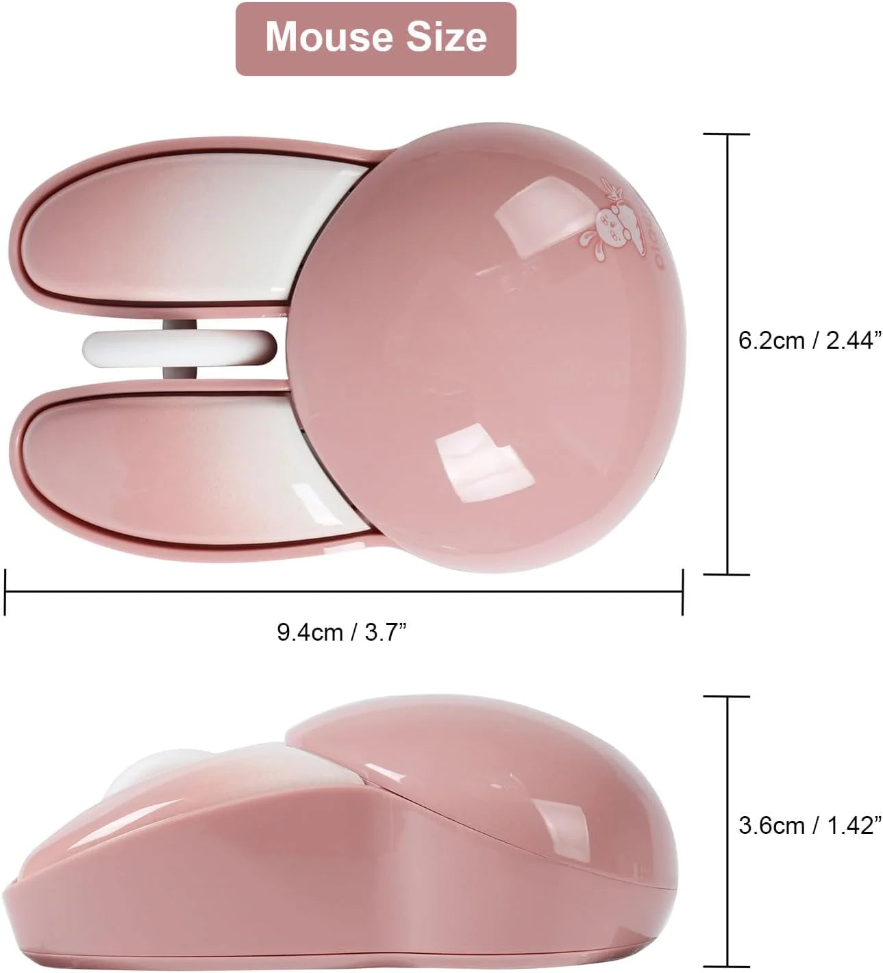 ماوس كمبيوتر لاسلكي على شكل ارنب لطيف بدون ضوضاء اقل محمول USB 24G الوان الحلوى ماوس للبنات والاطفال ماوس لاسلكي صامت على شكل أرنب تصميم لطيف للفتيات مناسب للمكتب والكمبيوتر المحمول بينك | اللاب توب جهاز شخصي فاره لابتوب للكمبيوتر ماوس ماوس شكل ارنب | am
