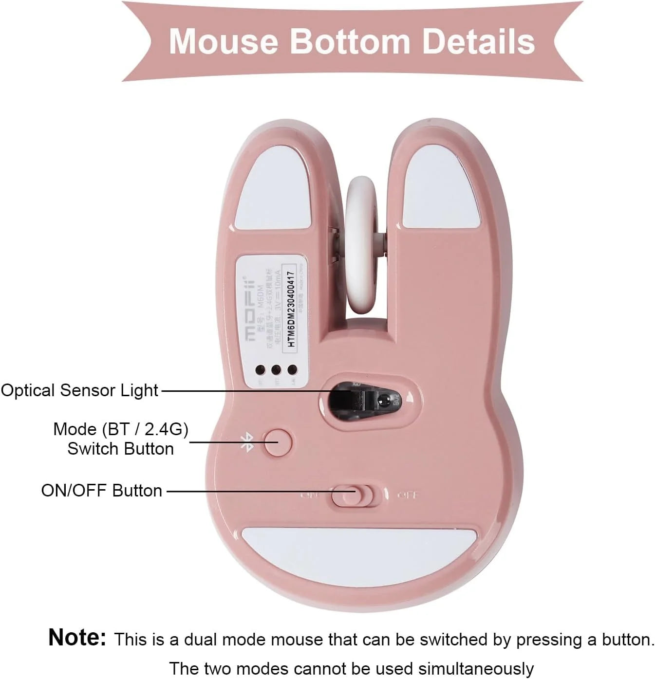 ماوس كمبيوتر لاسلكي على شكل ارنب لطيف بدون ضوضاء اقل محمول USB 24G الوان الحلوى ماوس للبنات والاطفال ماوس لاسلكي صامت على شكل أرنب تصميم لطيف للفتيات مناسب للمكتب والكمبيوتر المحمول بينك | اللاب توب جهاز شخصي فاره لابتوب للكمبيوتر ماوس ماوس شكل ارنب | am