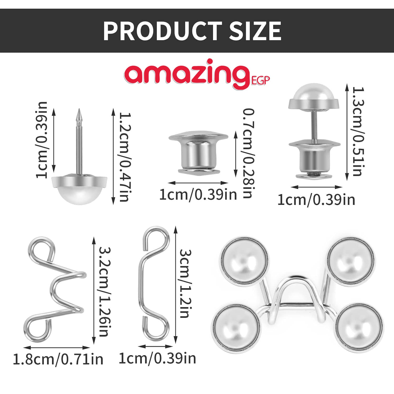 مشبك شدّ خصر للجينز قابل للتعديل – أزرار خصر فورية بدون خياطة، طقم 2 للبناطيل والتنانير | أبيض