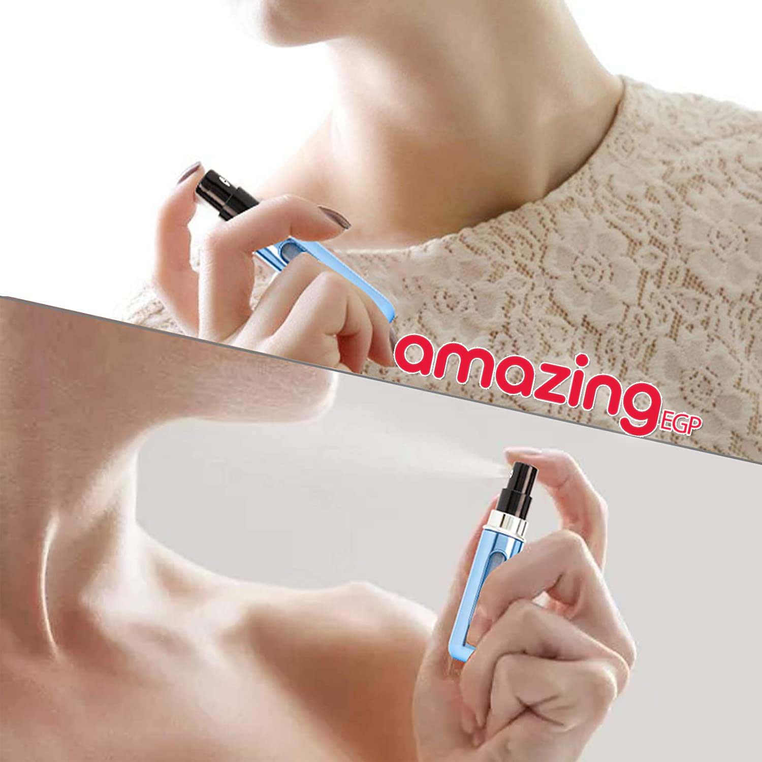 5ML إعادة الملء العطور البسيطة زجاجة رذاذ الألومنيوم رذاذ البخاخة السفر المحمولة زجاجة محمولة - اخضر(Copy)