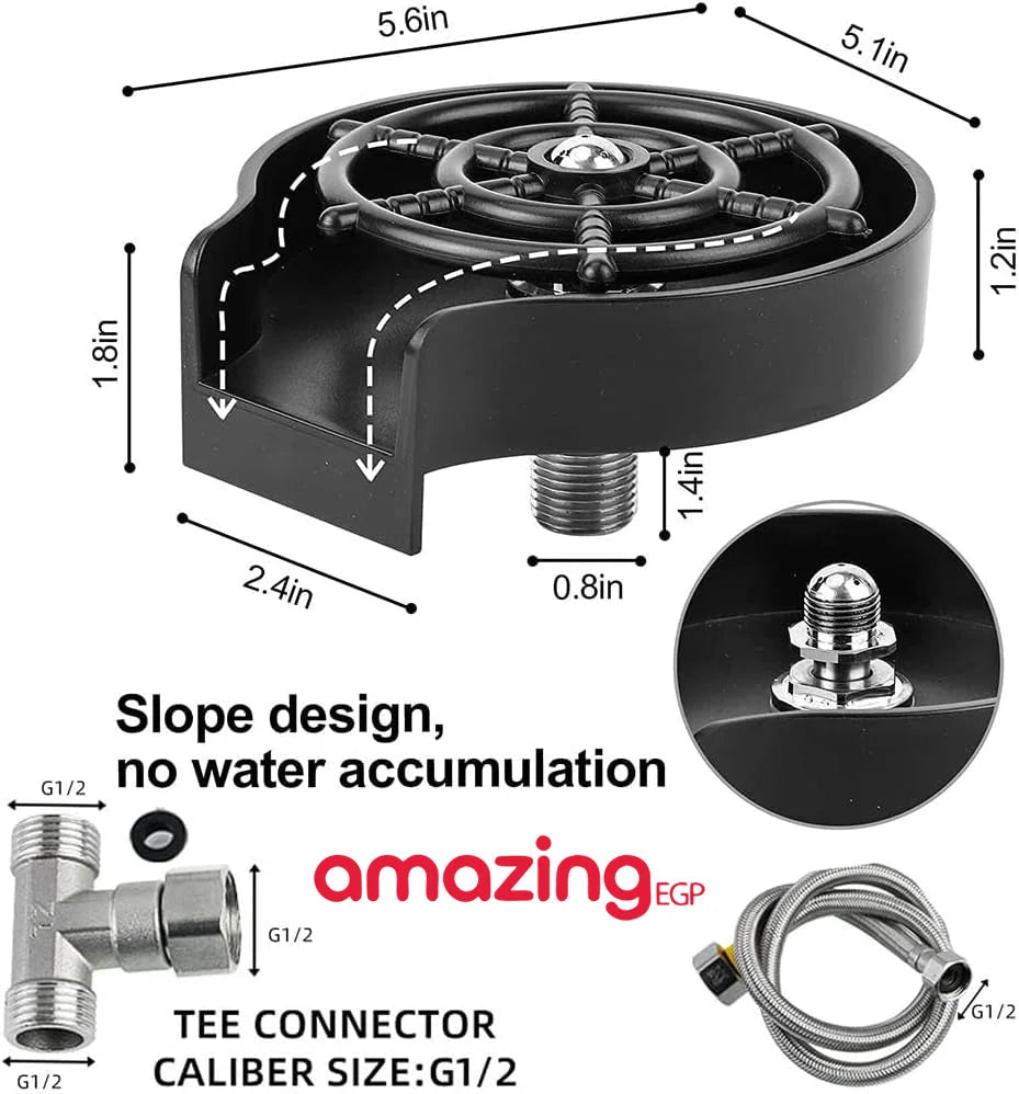 شطف اكواب اوتوماتيكي مع ملحقات الستانلس ستسل غسالة اكواب سريعة لحوض المطبخ شطف زجاج تثبت بجوار حوض المطبخ اداة تنظيف اوتوماتيكية شطف سريع لزجاجة الاطفال | الكفيهات المطبخ تنظيف اكواب حوض للمطاعم مغاسل مغاسل مطبخ | amazingEGP