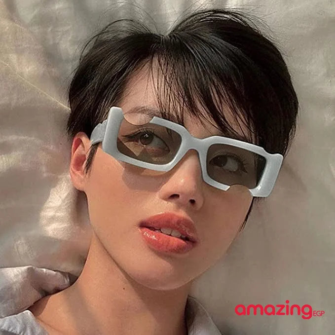 نظارات شمسية غير منتظمة صغيرة مستطيلة للنساء والرجال - ازرق سماوي | نظارات نظارة نظارة_شمسية | amazingEGP