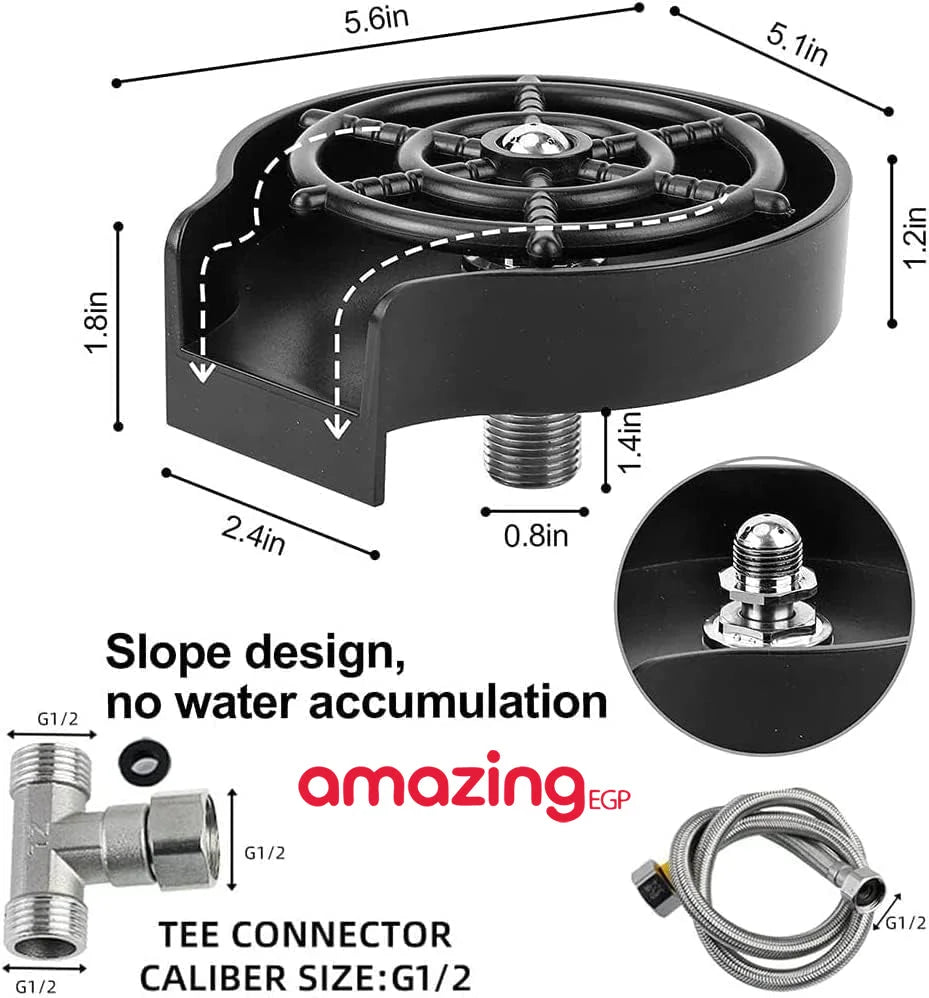 شطف اكواب اوتوماتيكي مع ملحقات الستانلس ستسل غسالة اكواب سريعة لحوض المطبخ شطف زجاج تثبت بجوار حوض المطبخ اداة تنظيف اوتوماتيكية شطف سريع لزجاجة الاطفال | الكفيهات المطبخ تنظيف اكواب حوض للمطاعم مغاسل مغاسل مطبخ | amazingEGP
