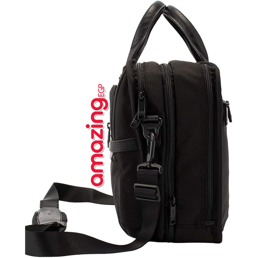 حقيبة لابتوب Alpha2 حقيبة لابتوب تنظيمية قابلة للتوسيع  أسود – 17 بوصة مع حزام كتف مبطن – جودة عالية راقية فاخرة - حقيبة لابتوب واغراض Luxury خفيفة، متينة، وأنيقة للجنسين  (TU9-B139)