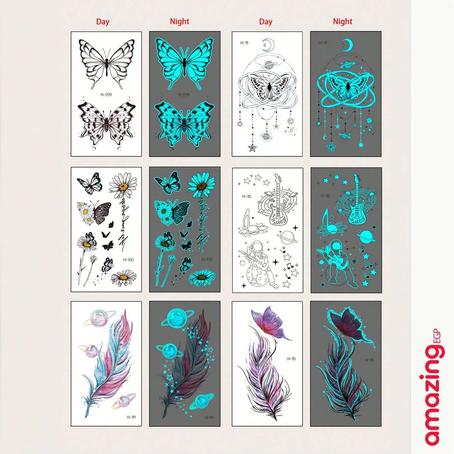 تتوهج في الظلامملصق وشم طقم 6 شيت فرشات نمط كوكب وشم يمكن التخلص منه للنساء لامع ضد للماء مع عطر منعش تصميم و يدوم طويلا لطيفة ملصقات الوشم بالغ حقيقي رائد فضاء للنساء و بنات | تاتو مؤقت تاتوة مضيئ تاتوة وردة تاتوه تاتوه وجه تاتوه_للجسم ملصق وشم وشم