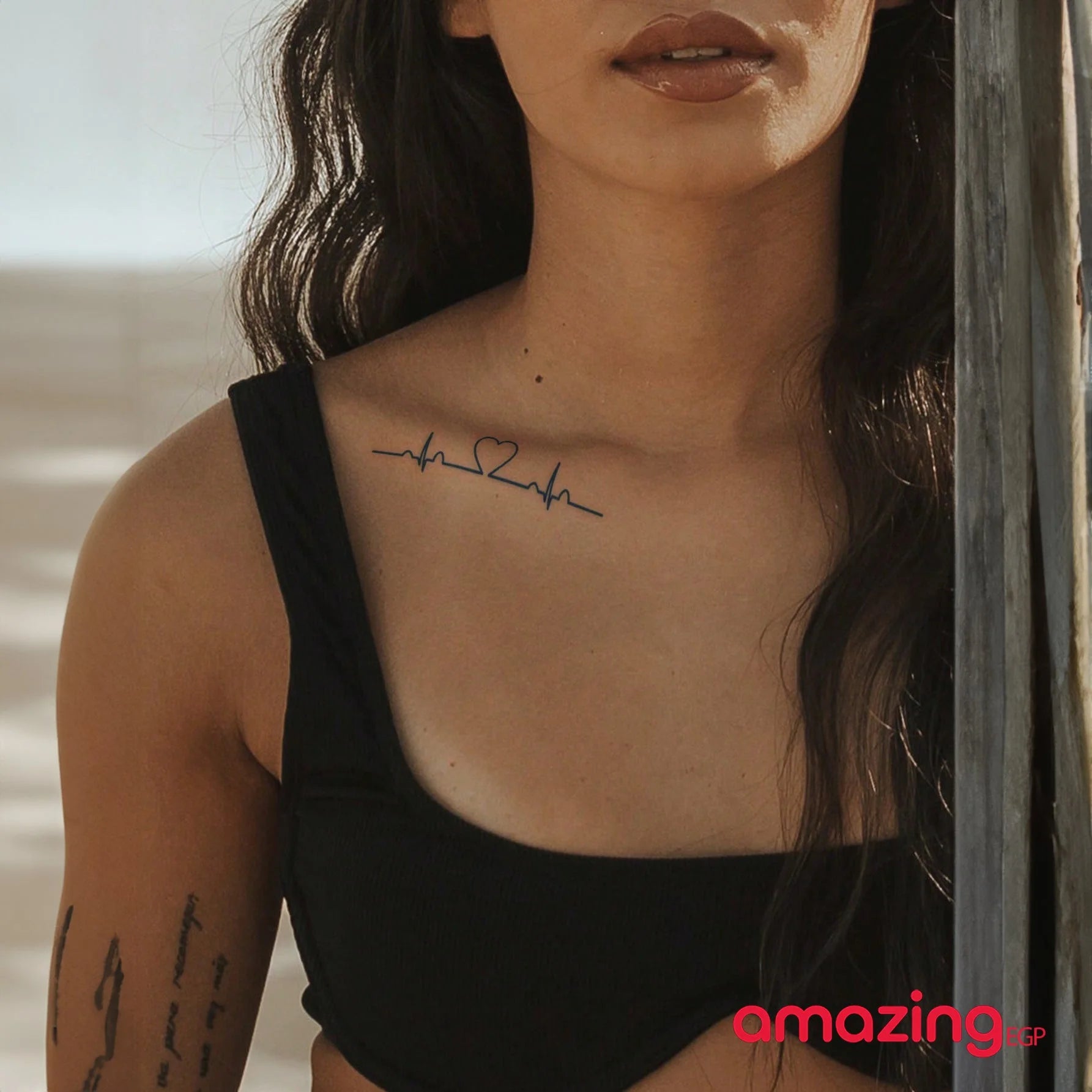 ملصق وشم قلب مقاوم للماء يدوم طويلا نمط وردة وشم يمكن التخلص منه للنساء حقيقي ملصق وشم للنساء و بنات لمستلزمات الحفلات للنساء والاطفال ملصق وشم بطباعة أحرف أسود جمعة - 2 ورق sb_3509 | تاتوة مضيئ تاتوة وردة تاتوه تاتوه_كتابة تاتوه_للجسم زهرة ملصق وشم وشم