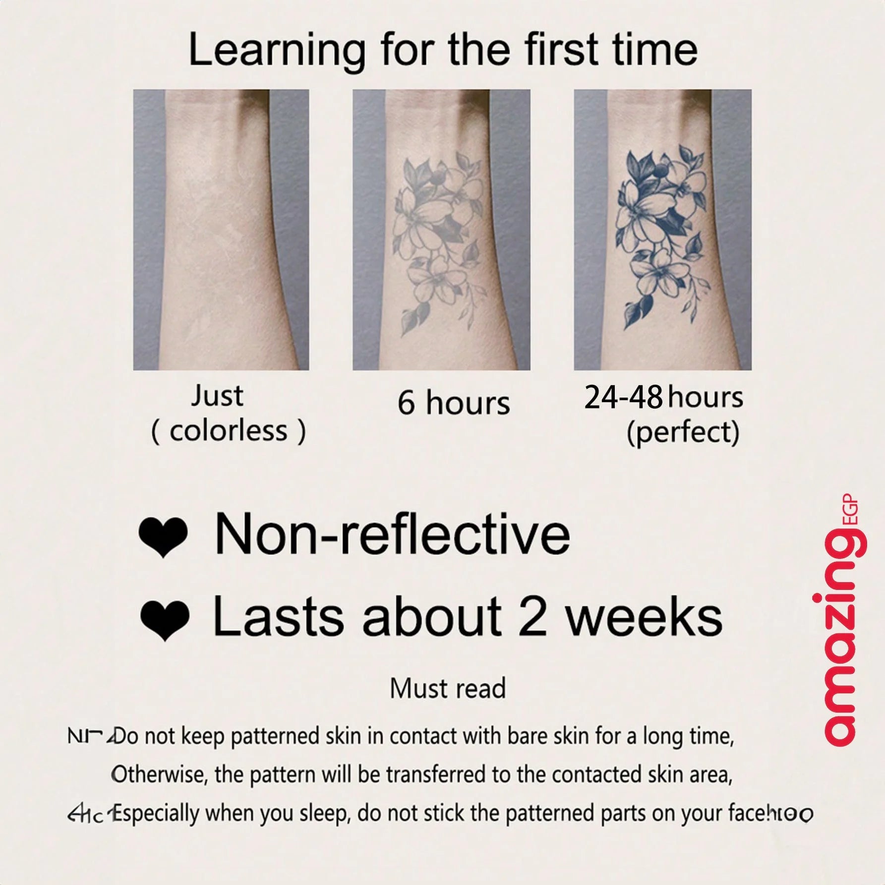 ملصق وشم قلب مقاوم للماء يدوم طويلا نمط وردة وشم يمكن التخلص منه للنساء حقيقي ملصق وشم للنساء و بنات لمستلزمات الحفلات للنساء والاطفال ملصق وشم بطباعة أحرف أسود جمعة - 2 ورق sb_3509 | تاتوة مضيئ تاتوة وردة تاتوه تاتوه_كتابة تاتوه_للجسم زهرة ملصق وشم وشم