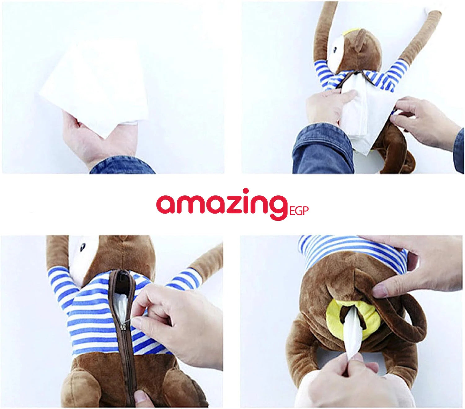 علبة مناديل ورقية بتصميم قرد مبتكر غطاء مناديل كرتوني صندوق مناديل ورقية لتخزين المناديل الورقية للسيارة والمنزل والحمام | السيارات تنظيف_السيارة سيارات سيارة عربيات علاقة كرسي كرسي السيارة لوازم سيارة منظم جاني | amazingEGP