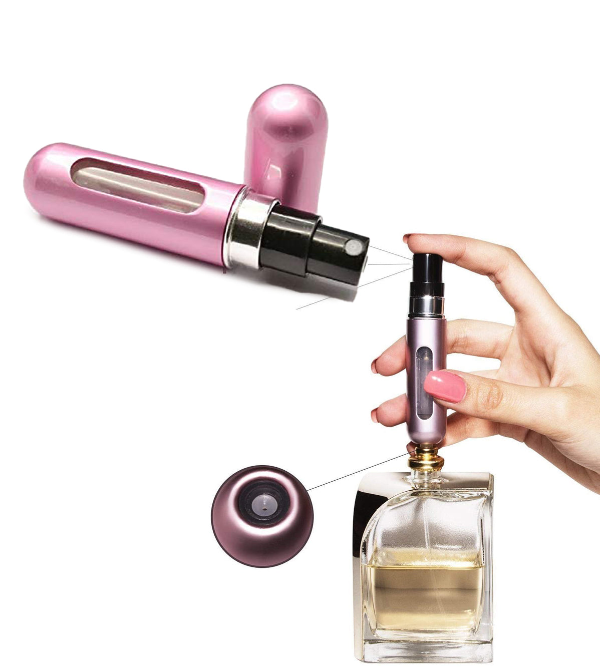 5 مللي زجاجة عطر صغيرة محمولة السفر قابلة لإعادة الملء زجاجة رذاذ عطر ل رذاذ رائحة مضخة حالة فارغة كهدية