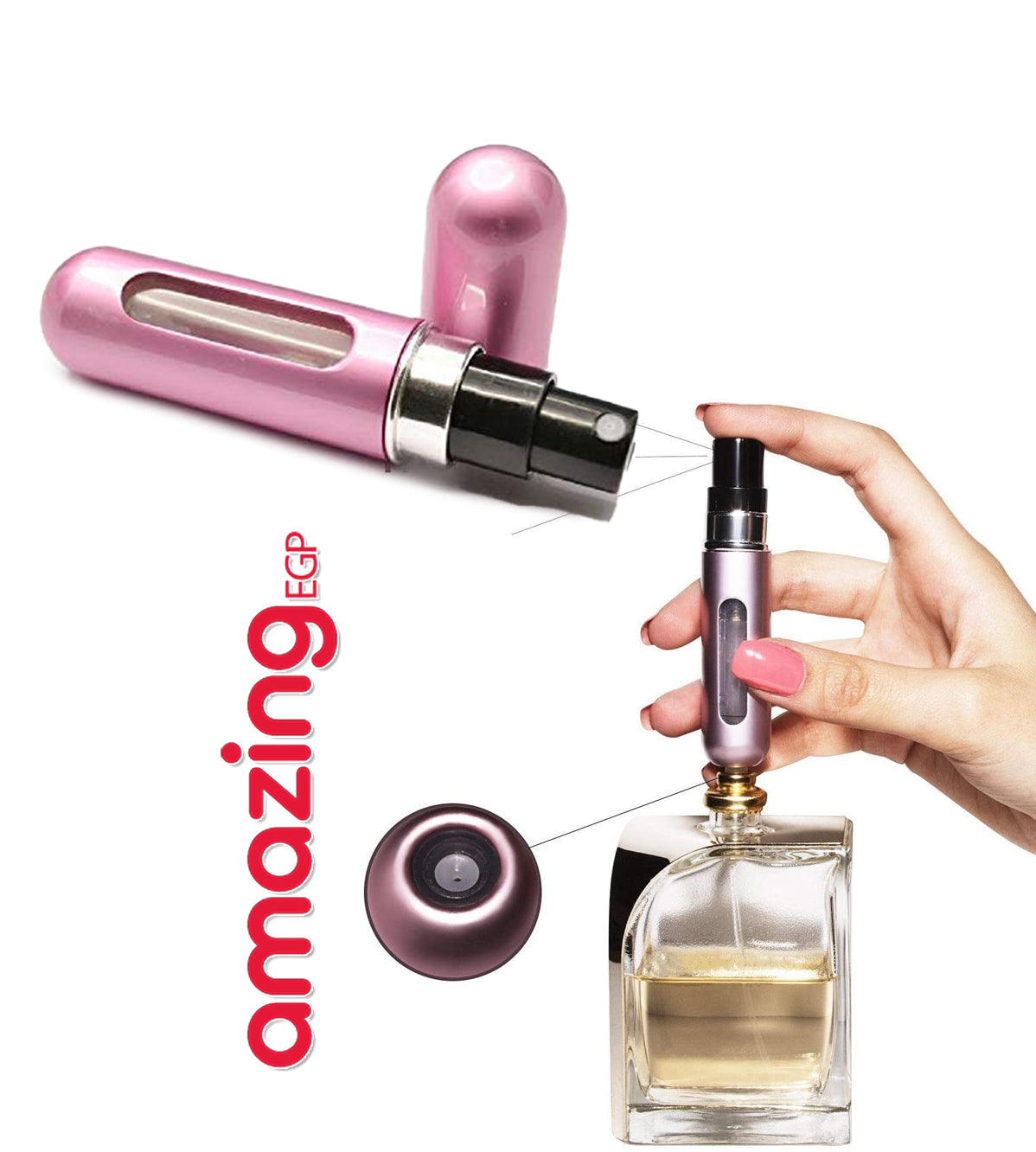 5ML إعادة الملء العطور البسيطة زجاجة رذاذ الألومنيوم رذاذ البخاخة السفر المحمولة زجاجة محمولة - اخضر(Copy)