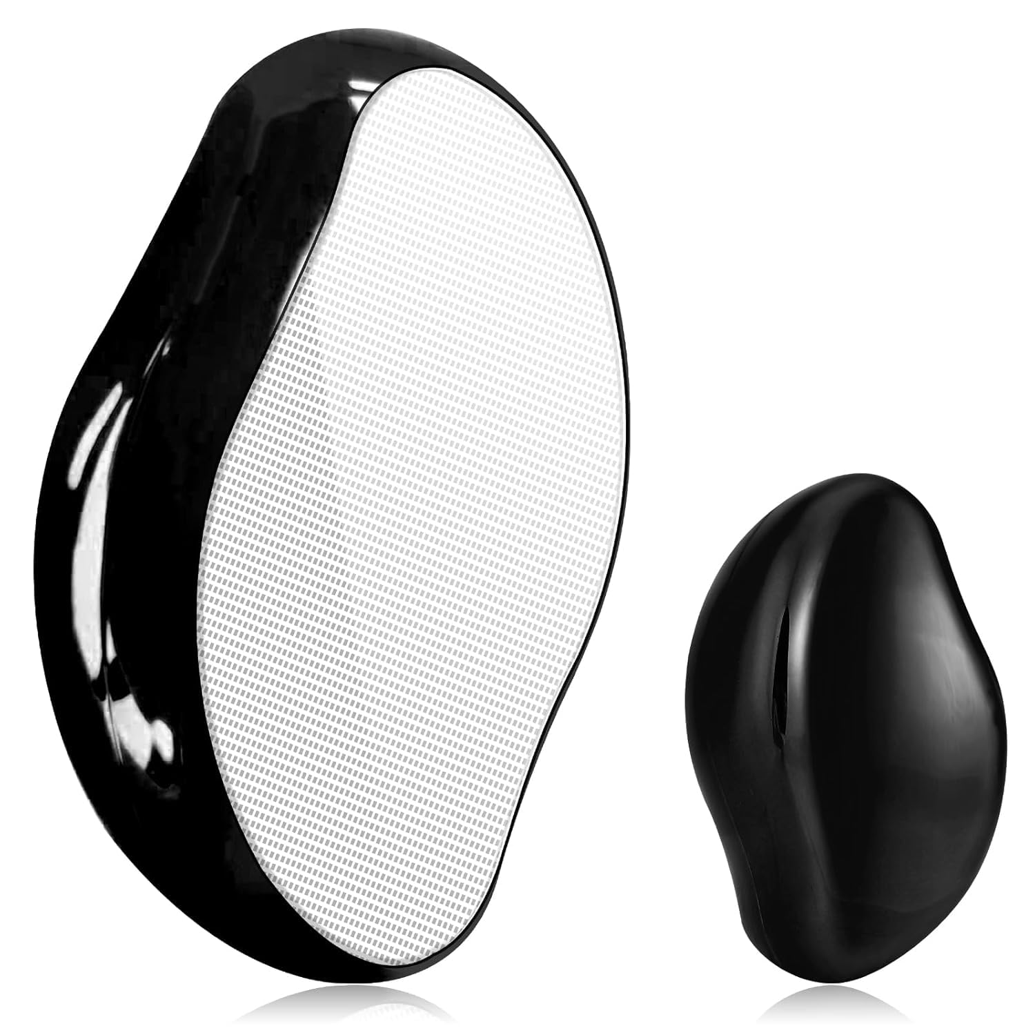 ممحاة شعر كريستالية للنساء والرجال ، قابلة لاعادة الاستخدام لازالة الشعر وتقشير الشعر بدون الم، اداة ازالة الشعر السحرية للظهر والذراعين والساقين- اسود